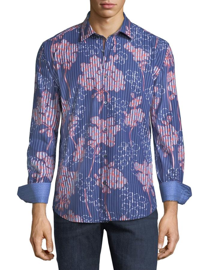 Shaped-fit Striped & Floral