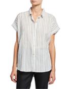 Striped Button-down Short-sleeve