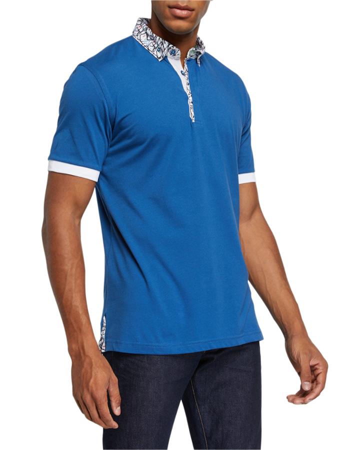 Men's French Blue Short-sleeve Polo