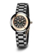 32mm Cavo Ceramic Bracelet Watch, Black/rose Golden