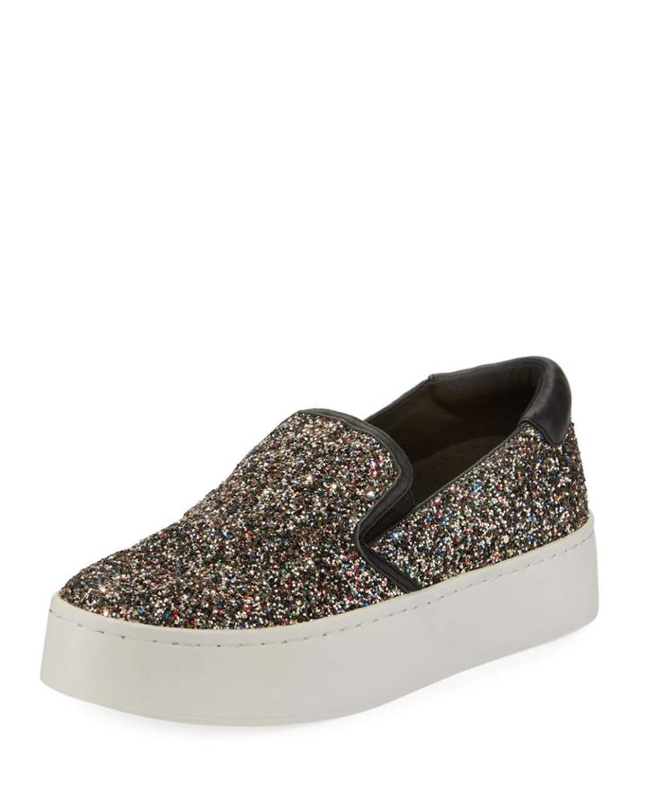 Joanie Glittered Leather Platform