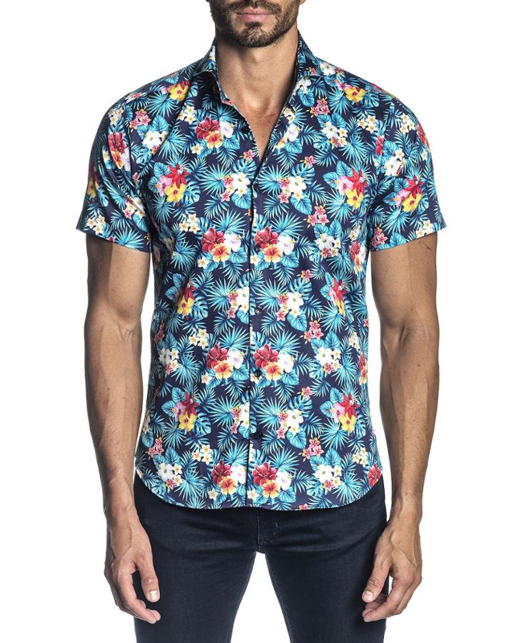 Men's Short-sleeve Hawaiian Floral