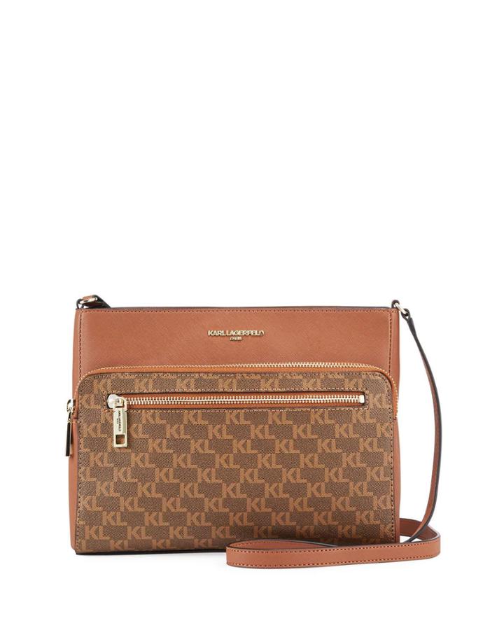 Willow Monogramed Leather Zip Crossbody Bag