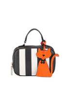 Mini Striped Saffiano Leather