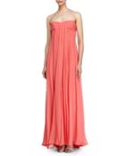 Pleated Strapless Gown, Tulip