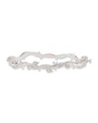 18k White Gold Diamond Leaf & Vine Bangle Bracelet