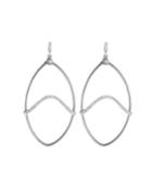Oval Wave Earrings W/ Diamonds,