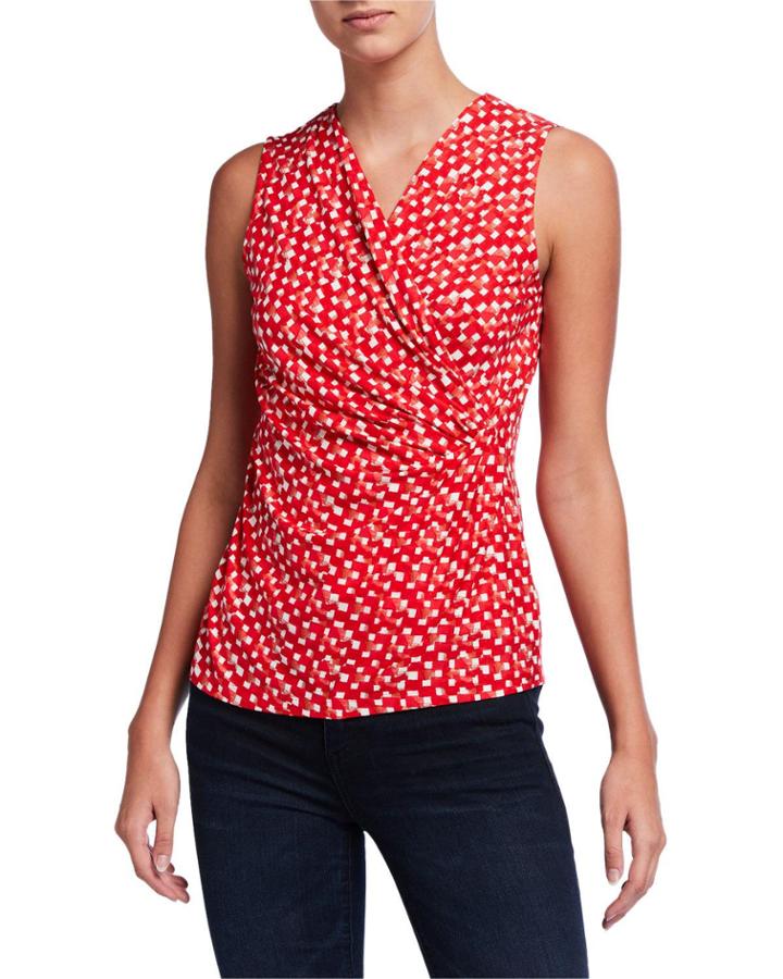 Two To Tango Printed Faux Wrap Tank