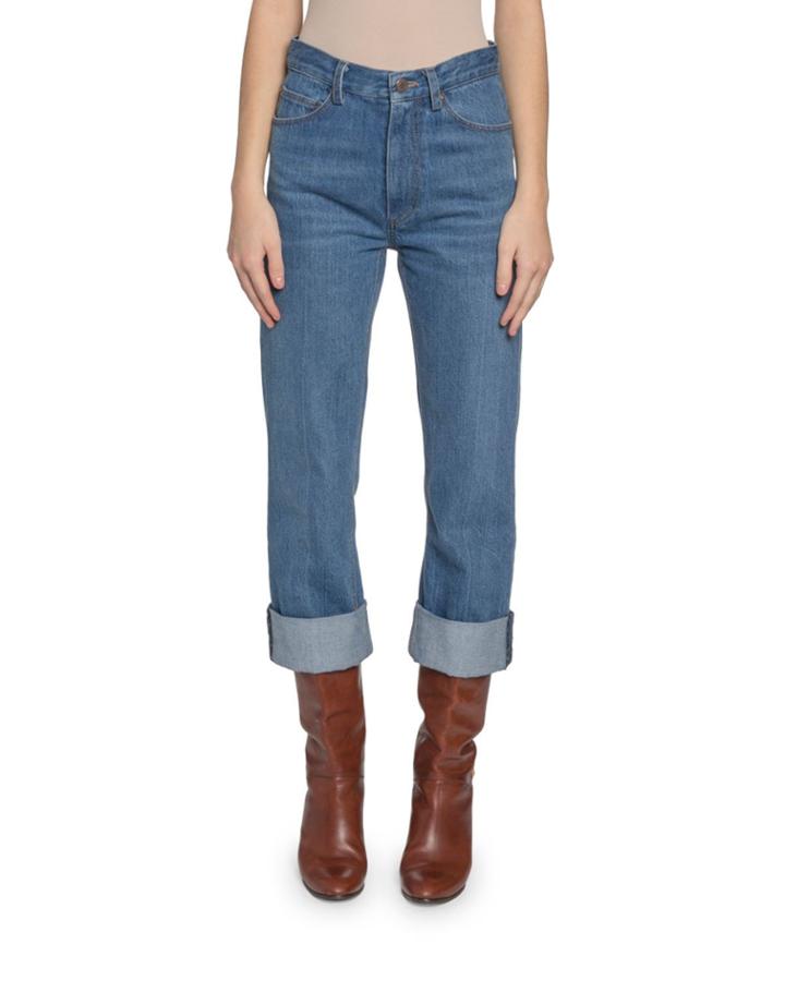 High-rise Cuffed Jeans