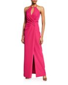 Nola Keyhole Strappy-back Column Gown