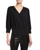 Solid Long-sleeve Blouse With Pearl