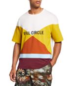 Men's Full Circle Typography Colorblock T-shirt