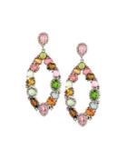 Multicolored Tourmaline & Diamond Drop Earrings