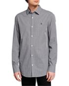 Men's Gingham Long-sleeve Shirt Button-down