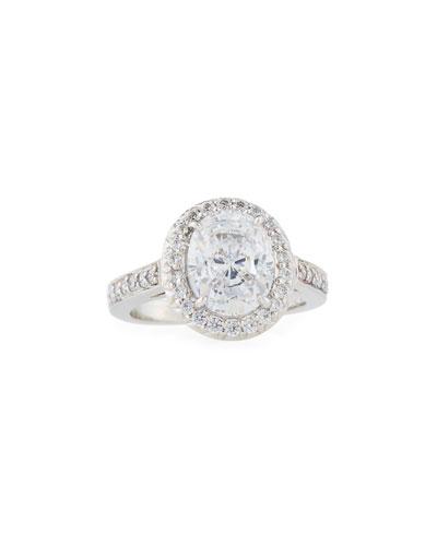 Pave Oval Cz Crystal Ring
