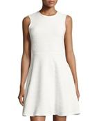 Karen Textured-knit Dress, White