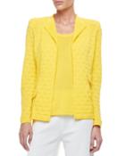 Misook Plus Lilly Texture Jacket, Petite, Women's, Size: Pm (10/12), Tahiti Yellow
