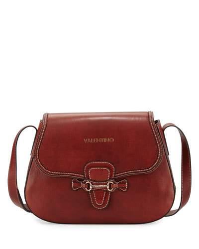 Lucy Leather Suede Satchel Bag, Cognac