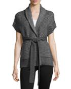 Todd And Duncan Cashmere Belted Cardigan, Charcoal (grey), Women's,