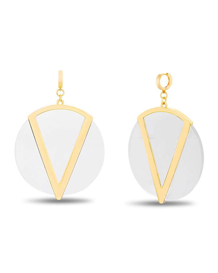 Triangle-design In & Out Hoop Earrings