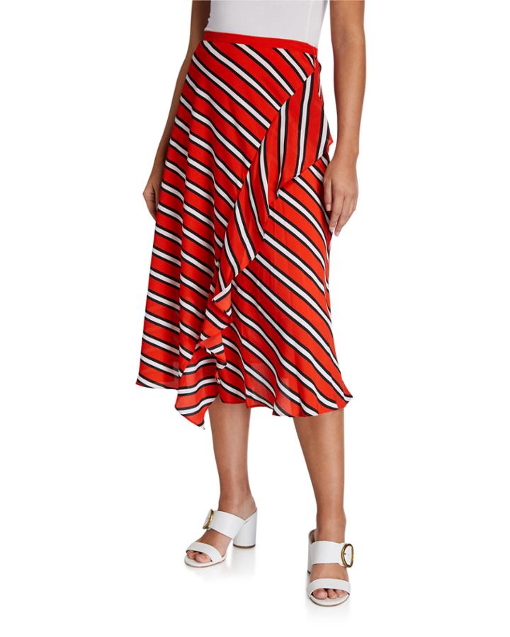 Printed Ruffle-front