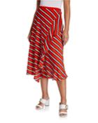 Printed Ruffle-front
