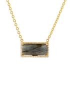 Elements 22k Labradorite Pendant Necklace W/ Diamonds