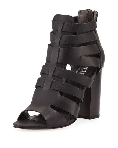 York Cutout Zip-up Gladiator Bootie, Black