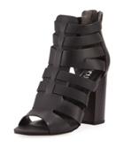 York Cutout Zip-up Gladiator Bootie, Black