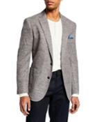 Men's Knit Two-button Blazer, Gray