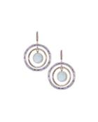 Encore Silver Large Floating Stone Dangle & Drop Earrings