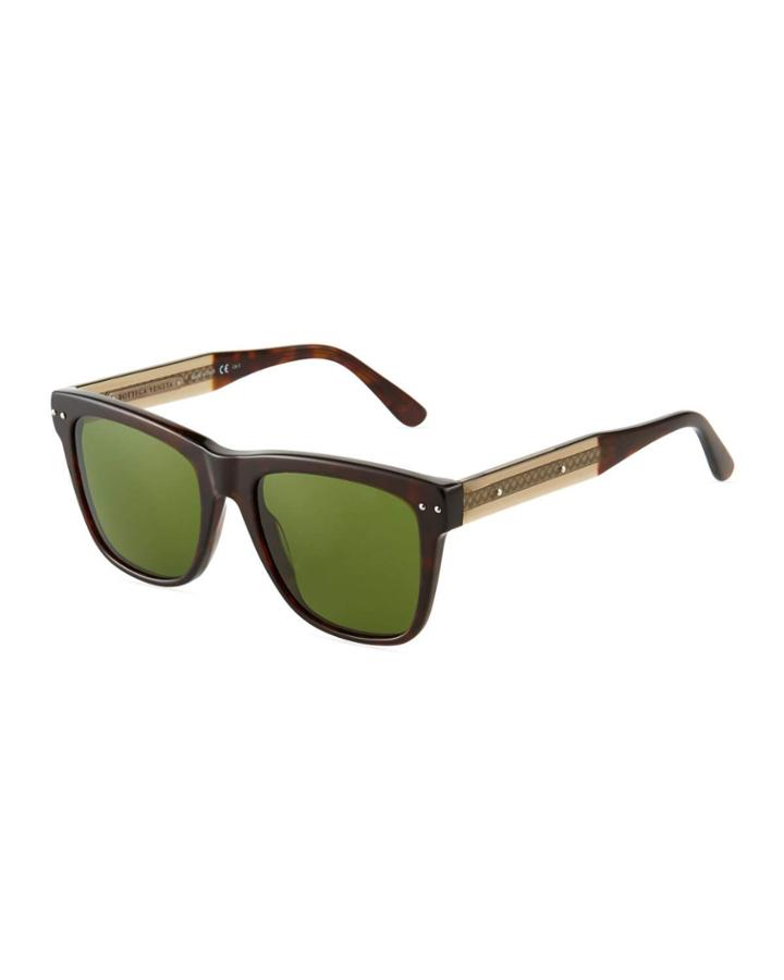 Square Acetate Sunglasses With Intrecciato Corewire