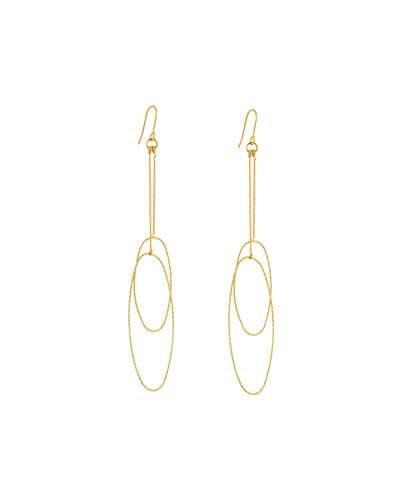 Delicate Oval Link Drop Earrings, Gold