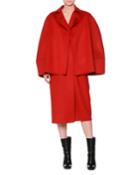 Wool-blend Coat With Removable Capelet,