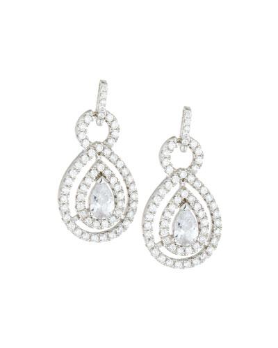 Petite Pave Cz Crystal Teardrop Earrings