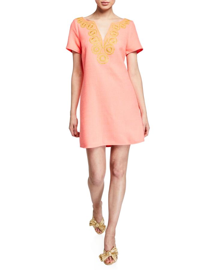 Harlee Embroidered-neck Dress