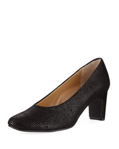 Damsel Shimmer Suede Pump, Black