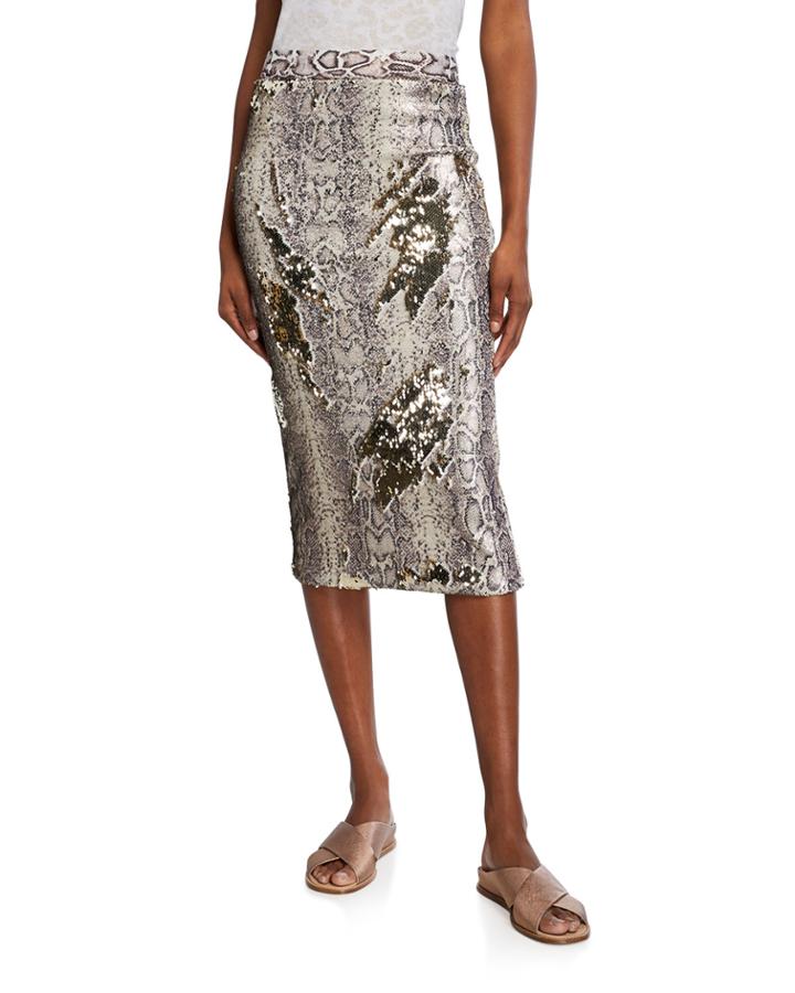 Liza Snake Sequin Bodycon
