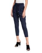 Tie-waist Cropped Paperbag Pants