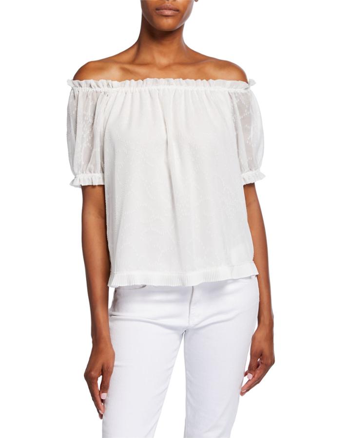 Lantern-sleeve Off-the-shoulder Blouse