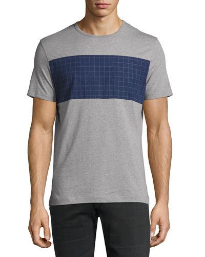 Grid-print Relaxed Tee