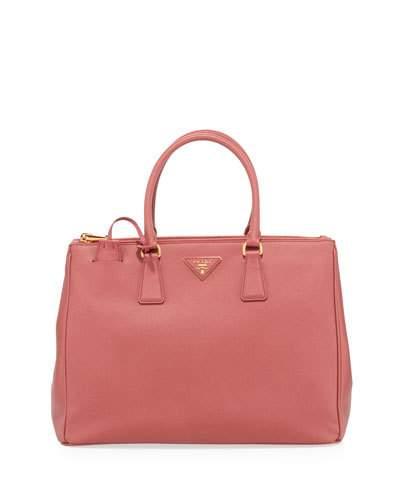 Saffiano Box Satchel Trapeze Bag, Pink