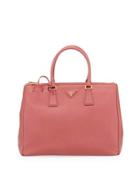 Saffiano Box Satchel Trapeze Bag, Pink
