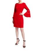 Socialite Crystal-trim Trumpet-sleeve Dress