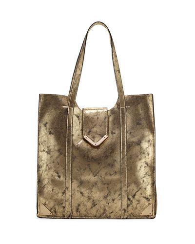 Metallic Faux-leather Tote Bag