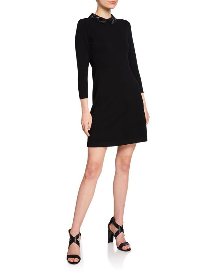 Crystal Peter Pan Collar Knit Dress