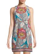Macee Sleeveless Floral Jersey Shift Dress,