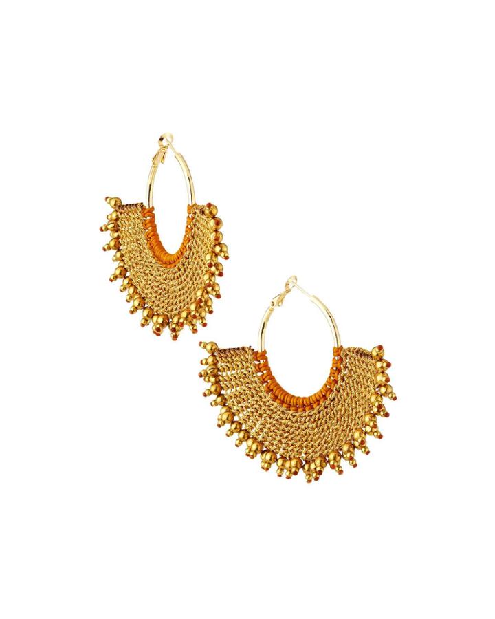 Metallic Rope Fan Earrings