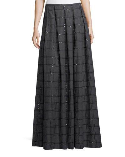Full-length Monili Beaded Pleated