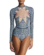 Starbasket Printed Long-sleeve One-piece